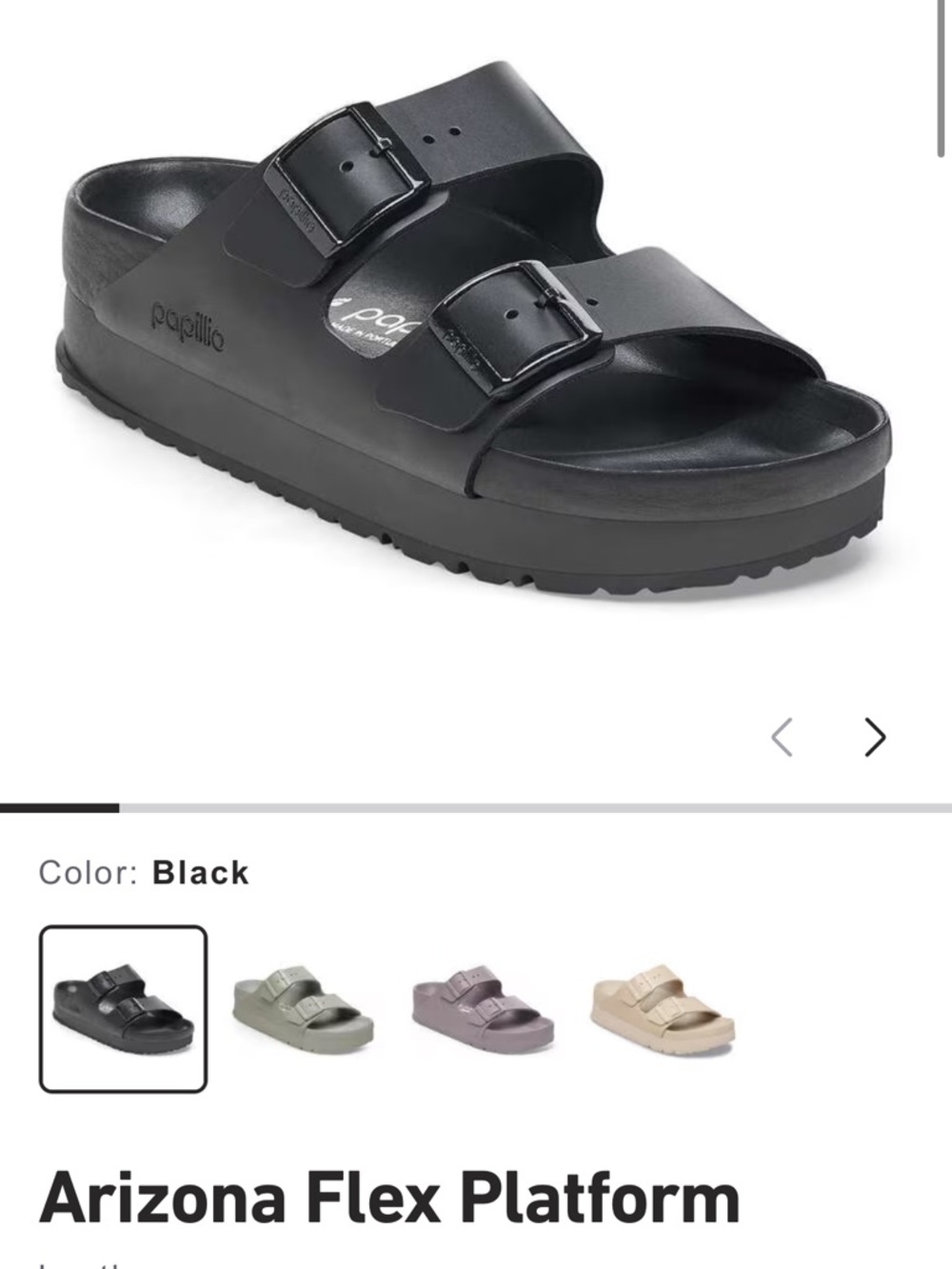 Birkenstock Papillo Arizona Flex Platform Sandal - Black